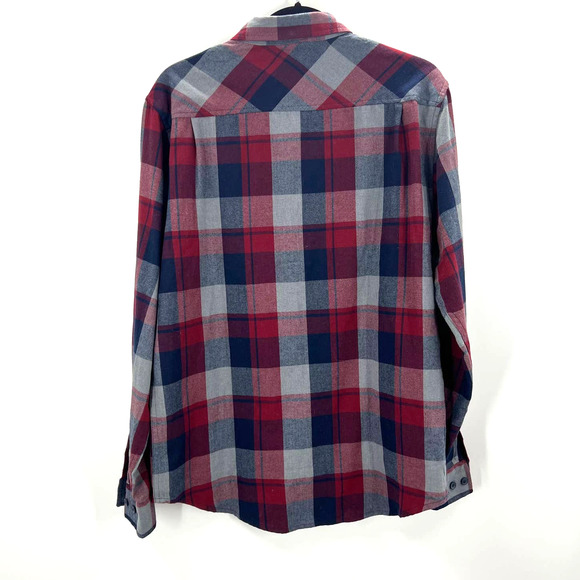 Original Weatherproof Gingham Plaid Flannel Button Up Long Sleeve Men's Medium - Picture 2 of 6